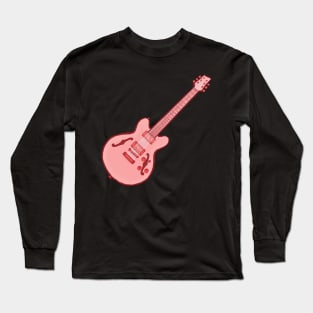 Pink semi acoustic guitar Long Sleeve T-Shirt
